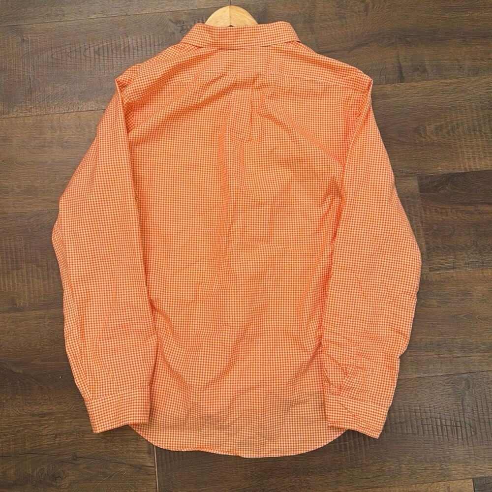 Polo Ralph Lauren Men’s L Orange Gingham Check Button Down Shirt Green Pony - Picture 5 of 5